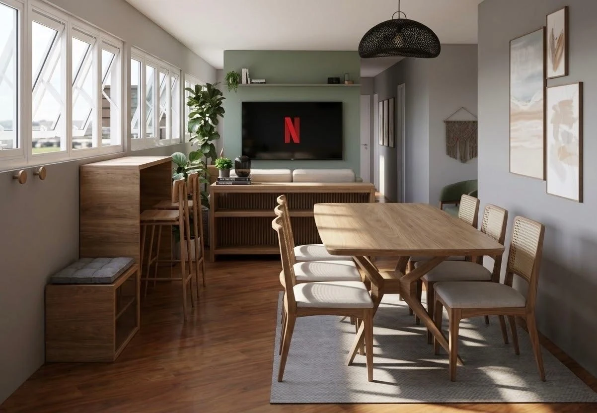 Projeto A+G: jantar e estar integrados